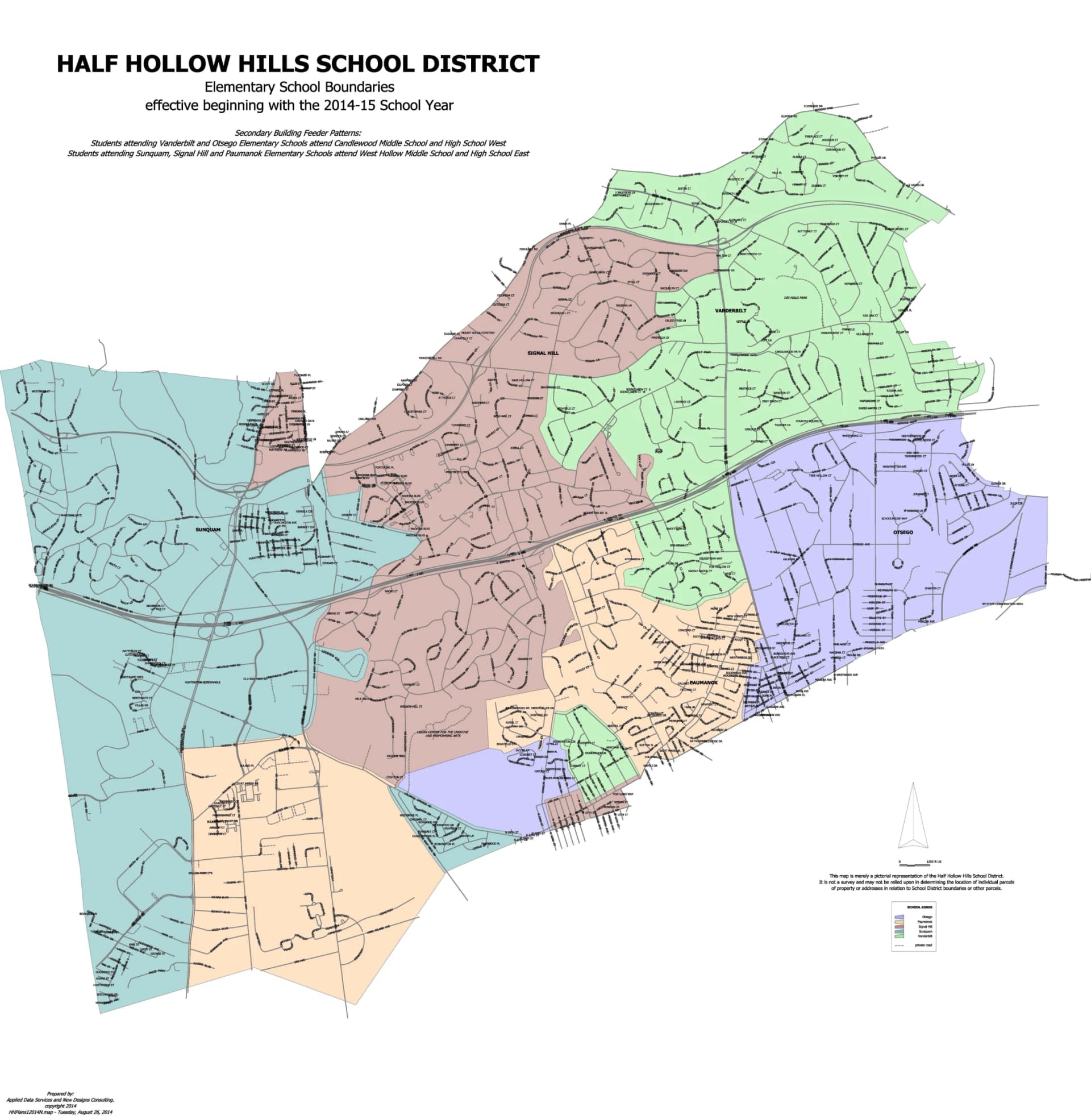 Half Hollow Hills School District Elementary Boundaries Map